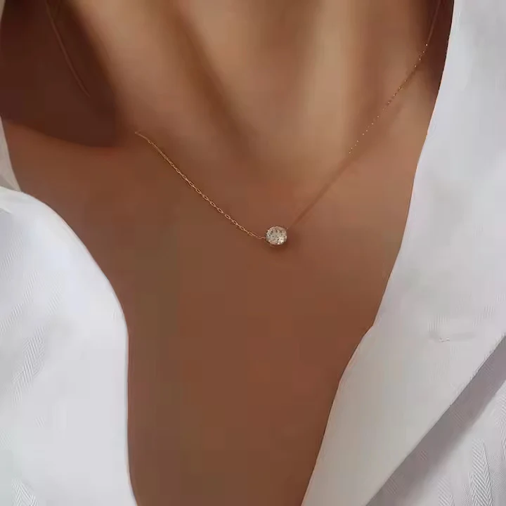 Dainty Solitaire Necklace - Image 3