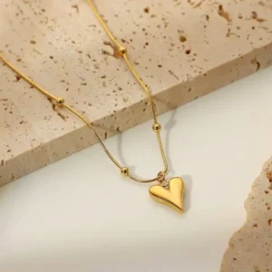 Gold Heart Pendant Necklace